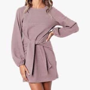 Mauve dress - tie waist - medium 8/10.
